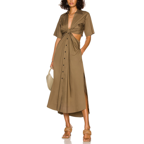 A.L.C. 'Georgia' Green Cotton Dress Size 2 - Picture 1 of 4